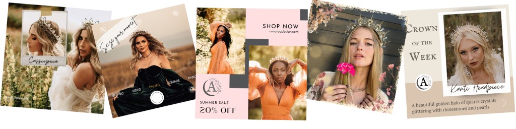 a collage of Instagram ads